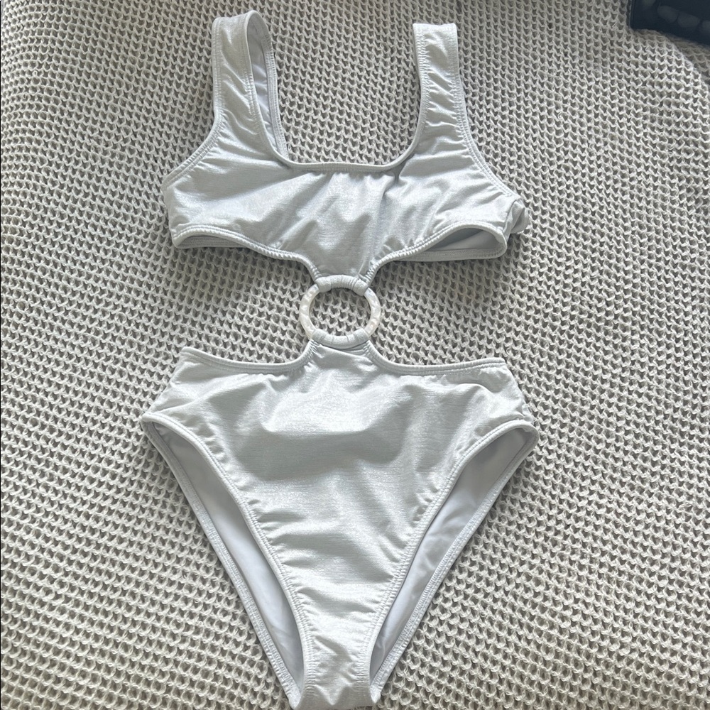 Silver One Piece Swimsuit